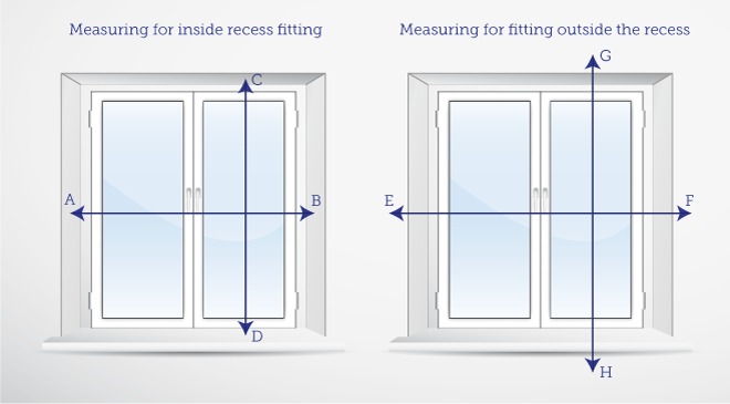How do I measure for blinds on windows with protruding handles or cranks