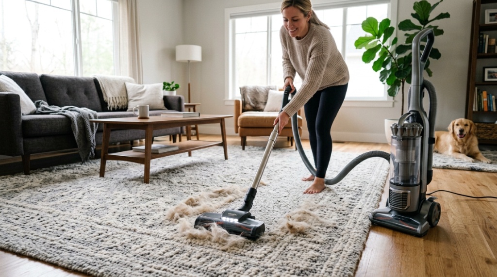 Lightweight canister vacuum cleaning hardwood floors